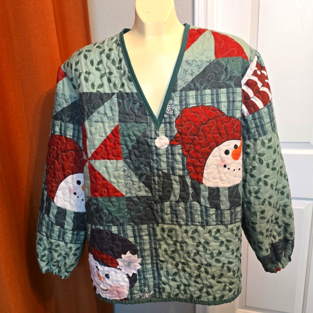 Festive Snowman Quilted Jacket